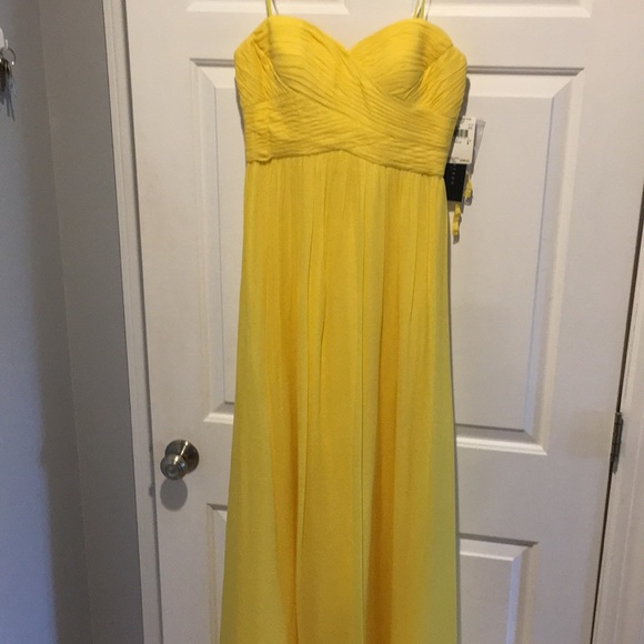 Aidan Mattox Yellow Strapless Sweetheart Dress - Picture 5 of 6
